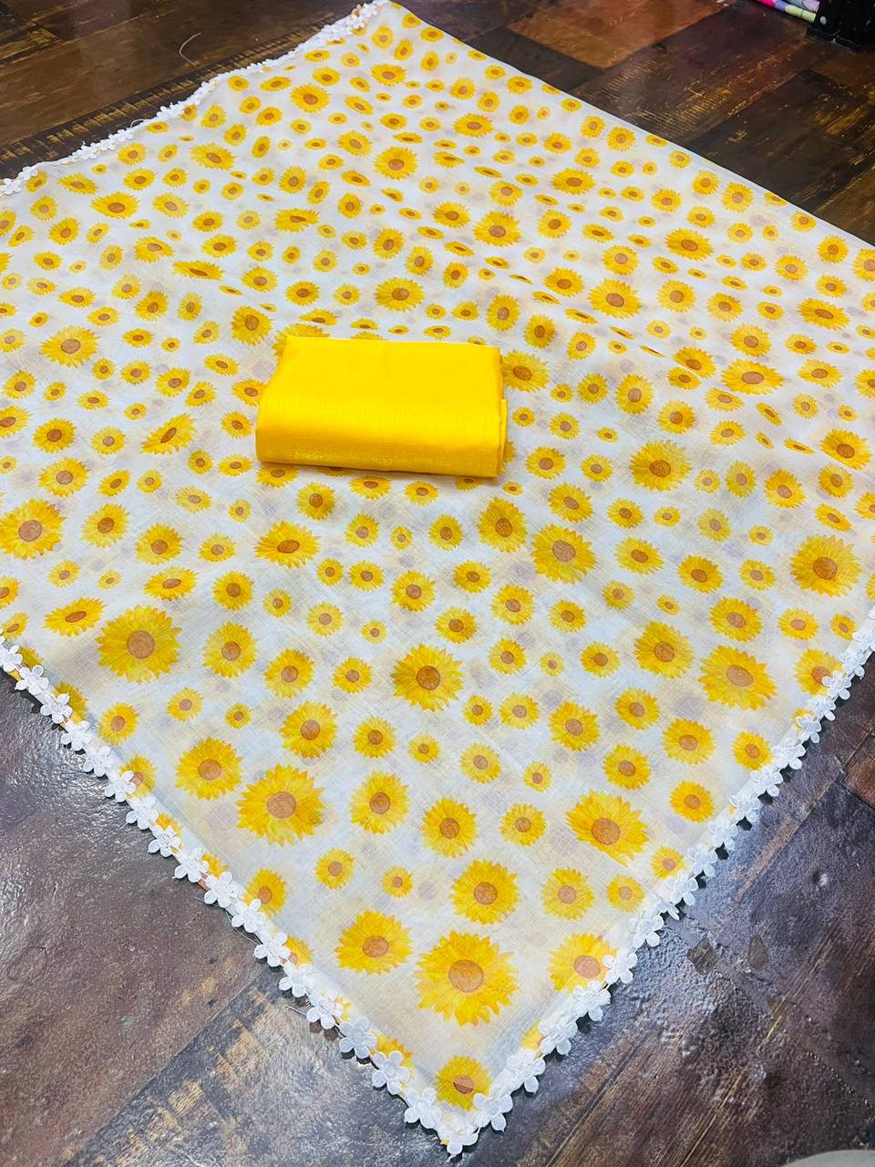 MG 262 Yellow Haldi Special Printed Sarees Catalog